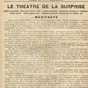 Le Futurisme. Le Theatre de la Surprise