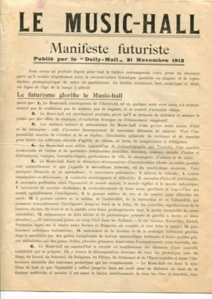 Marinetti Le Music-Hall - Manifeste Futuriste